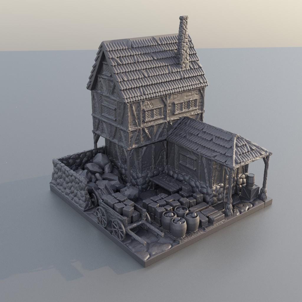 Mason House - Tabletop Terrain - 28 MM, Tabletop 3D Printed Terrain by MiniatureLand, Perfect for Wargaming and RPGs
