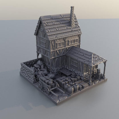 Mason House - Tabletop Terrain - 28 MM, Tabletop 3D Printed Terrain by MiniatureLand, Perfect for Wargaming and RPGs