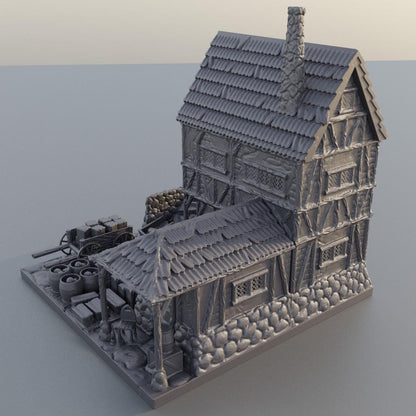 Mason House - Tabletop Terrain - 28 MM, Tabletop 3D Printed Terrain by MiniatureLand, Perfect for Wargaming and RPGs