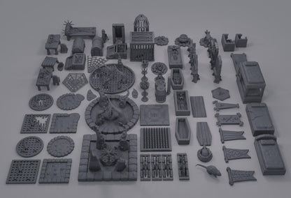 Dungeon Environment Pack - Tabletop Terrain - 28 MM, Tabletop 3D Printed Terrain by MiniatureLand, Perfect for Wargaming and RPGs