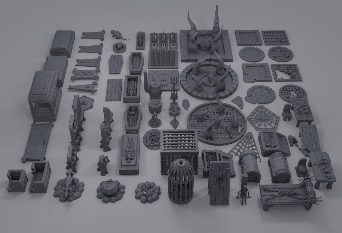 Dungeon Environment Pack - Tabletop Terrain - 28 MM, Tabletop 3D Printed Terrain by MiniatureLand, Perfect for Wargaming and RPGs