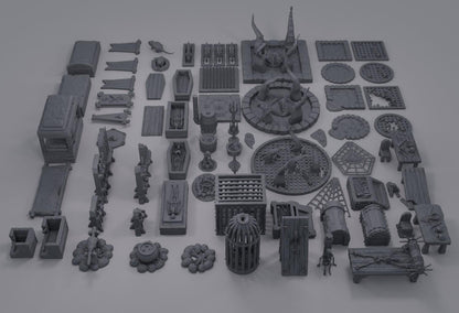 Dungeon Environment Pack - Tabletop Terrain - 28 MM, Tabletop 3D Printed Terrain by MiniatureLand, Perfect for Wargaming and RPGs