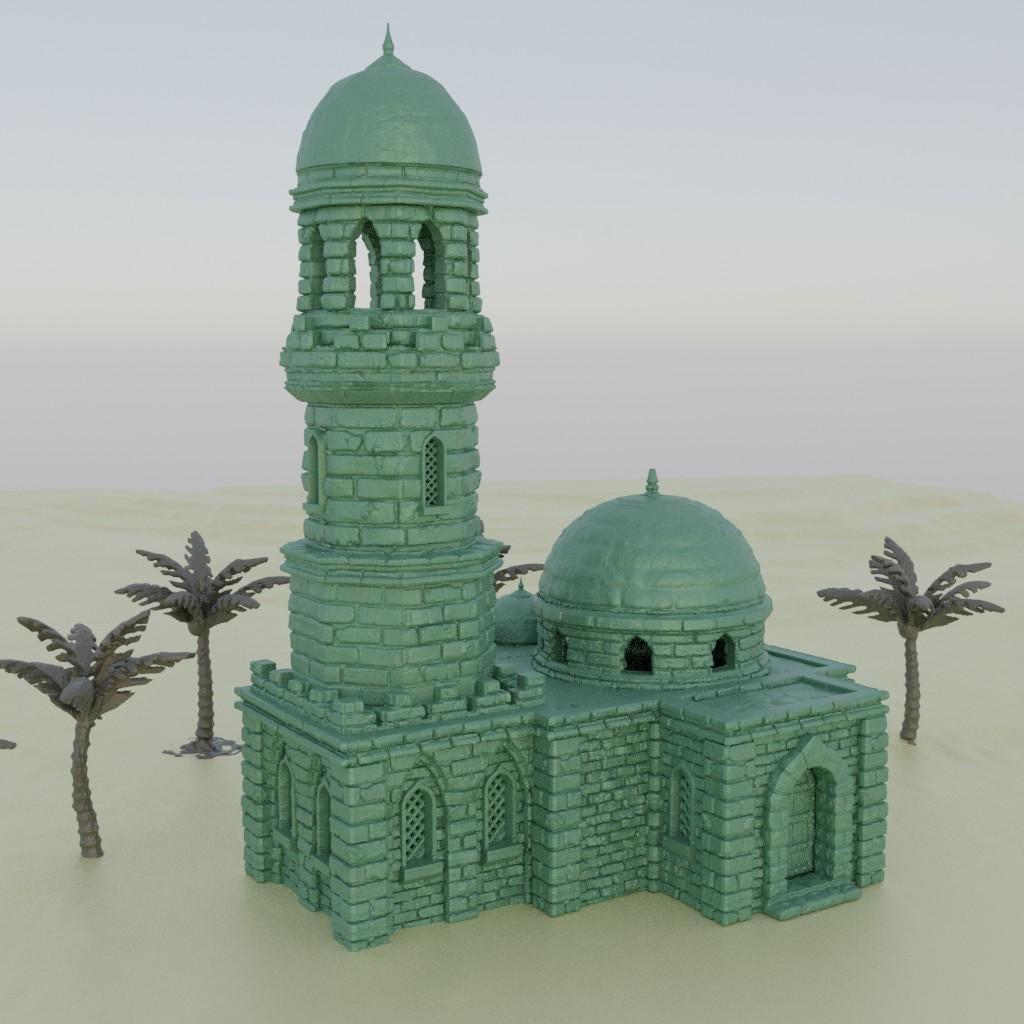 Desert Minaret - Tabletop Terrain - 28 MM Tabletop 3D Printed Terrain by MiniatureLand, Perfect for Wargaming and RPGs