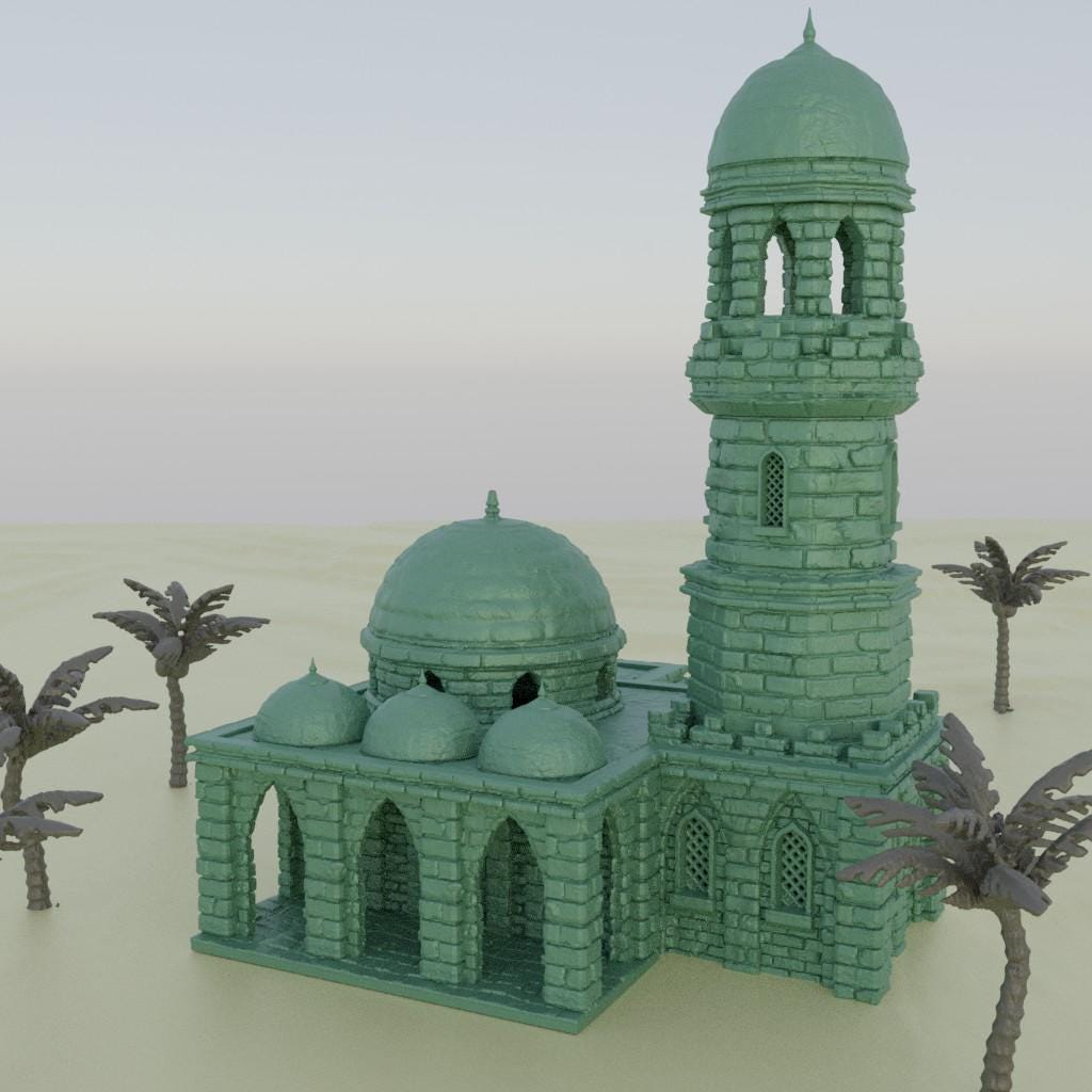 Desert Minaret - Tabletop Terrain - 28 MM Tabletop 3D Printed Terrain by MiniatureLand, Perfect for Wargaming and RPGs