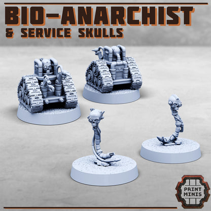 Bio-Anarchist + Service Skulls -  Sci-Fi Grimdark Splicers by Print Minis