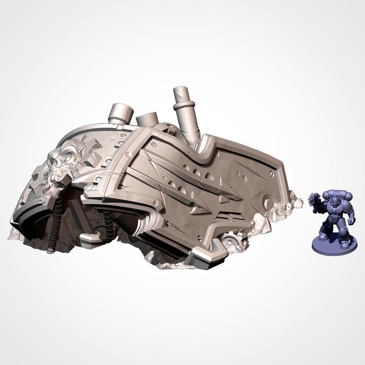 MEGA TITAN DESTROYED Txarli Factory Sci-Fi modular Wreckage Set, Perfect for Tabletop Wargames