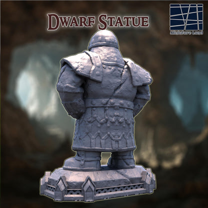 Old Dwarf Statue - Tabletop Terrain - 28 MM, Tabletop 3D Printed Terrain by MiniatureLand, Perfect for Wargaming and RPGs