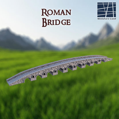 Ancient Roman Bridge - Tabletop Terrain - 28 MM, Tabletop 3D Printed Terrain by MiniatureLand, Perfect for Wargaming and RPGs
