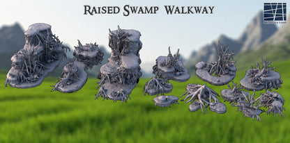 Raised Swamp Walkway - Tabletop Terrain - 28 MM, Tabletop 3D Printed Terrain by MiniatureLand, Perfect for Wargaming and RPGs
