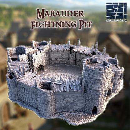Marauder Fightning Pit - Tabletop Terrain - 28 MM, Tabletop 3D Printed Terrain by MiniatureLand, Perfect for Wargaming and RPGs
