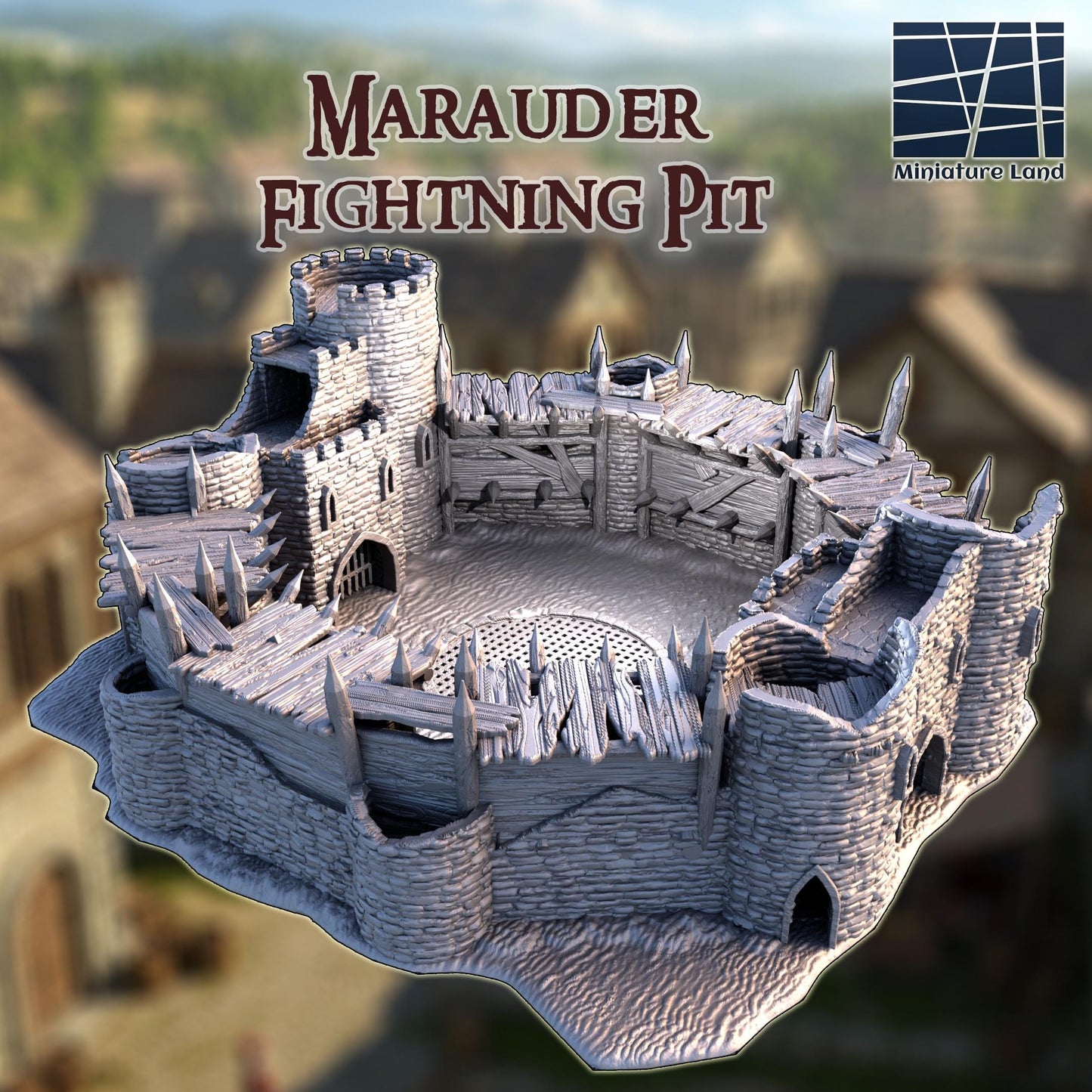 Marauder Fightning Pit - Tabletop Terrain - 28 MM, Tabletop 3D Printed Terrain by MiniatureLand, Perfect for Wargaming and RPGs