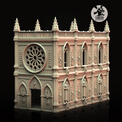 Gothic Building 1, Imperial Cathedral Terrain Sculpted by Tainted Windmill for Wargames set in the Grimdark Future