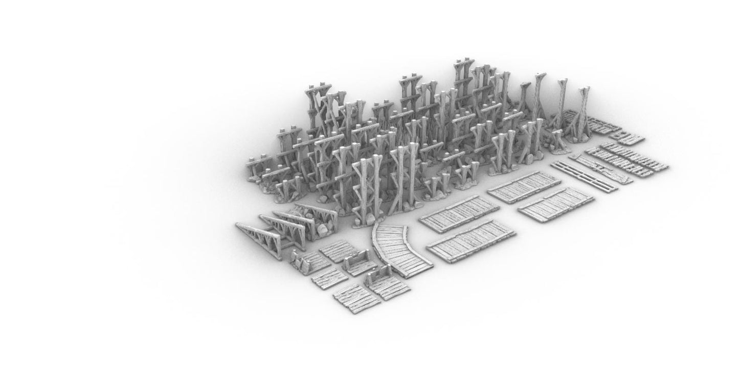 Scaffolding Super Set - 3D Printed Tabletop Terrain, Perfect for Wargames, Role Playing Games, Tabletop Games