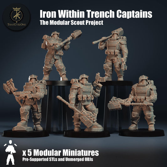 Modular Scout Iron Within Trench Captain, Modular Sci-Fi warriors by ThatEvilOne, Sci-Fi Wargames Proxy