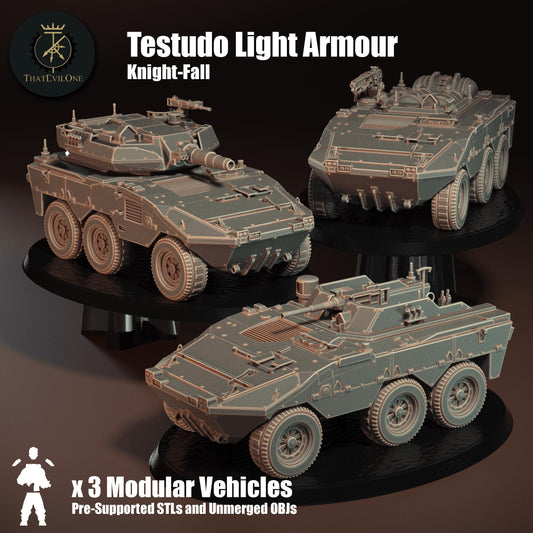 Testudo Modular Light Tanks, Modular Sci-Fi Vehicle by ThatEvilOne, Sci-fi Wargames Proxy, Imperial Roman Auxilia Army Transport Light Tank