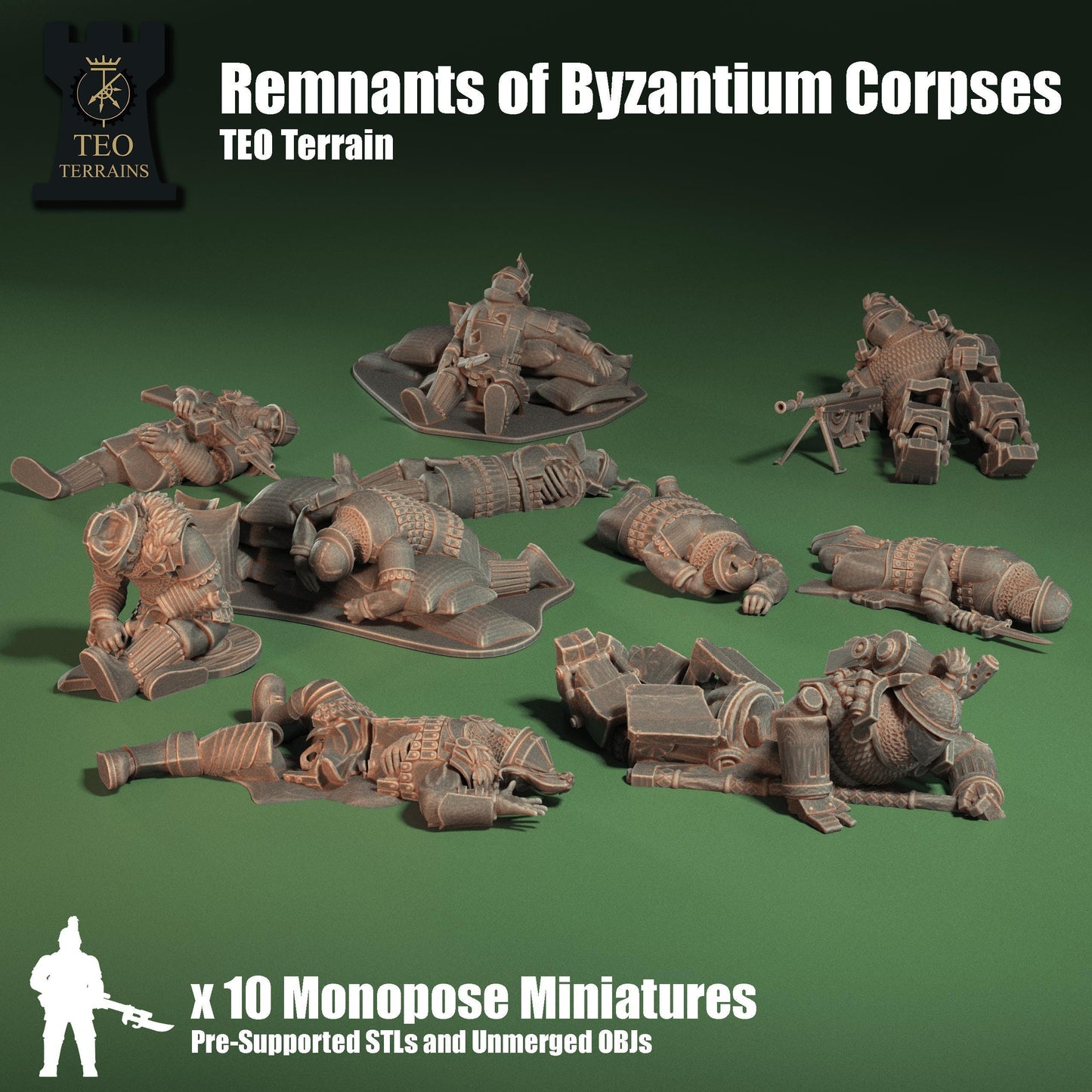 TEO Terrains - Remnants of Old Byzantium Casualties, Modular Sci-Fi warriors by ThatEvilOne, Sci-Fi Wargames Proxy
