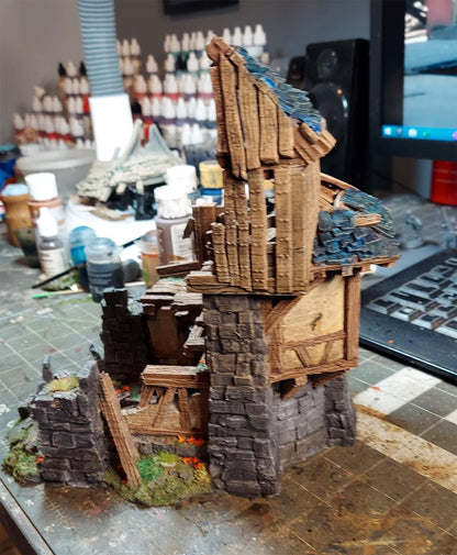 Timber Frame Ruin #2 by GameScape3D - 3D Printed Tabletop Terrain, Perfect for Wargames, Board Games, RPGs