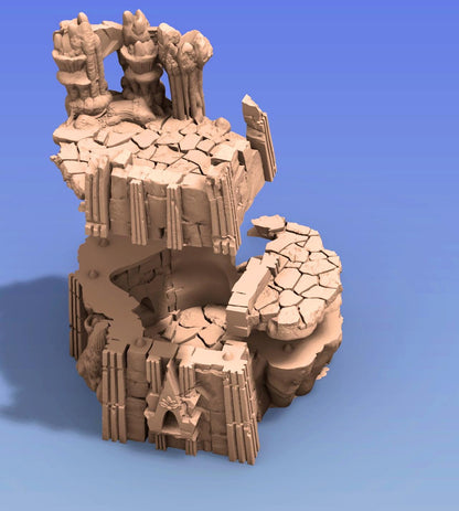 Dark Elf Tower Ruin #3 by GameScape3D - 3D Printed Tabletop Terrain, Perfect for Wargames, Board Games, RPGs