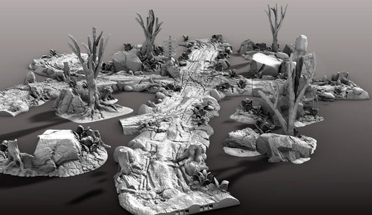 LowLand Road - 3D Printed Tabletop Terrain, Perfect for Wargames, Board Games, Role Playing Games
