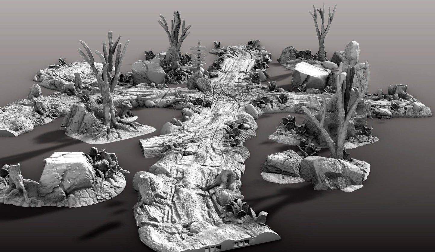 LowLand Road - 3D Printed Tabletop Terrain, Perfect for Wargames, Board Games, Role Playing Games