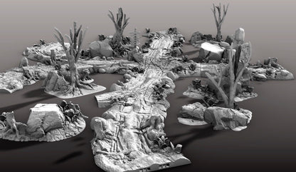 LowLand Road - 3D Printed Tabletop Terrain, Perfect for Wargames, Board Games, Role Playing Games