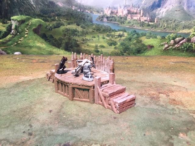 Ballista Platform with Palisade by GameScape3D - 3D Printed Tabletop Terrain, Perfect for Wargames, Role playing games, Tabletop games
