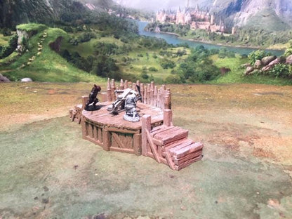 Ballista Platform with Palisade by GameScape3D - 3D Printed Tabletop Terrain, Perfect for Wargames, Role playing games, Tabletop games