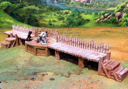 Ballista Platform with Palisade by GameScape3D - 3D Printed Tabletop Terrain, Perfect for Wargames, Role playing games, Tabletop games