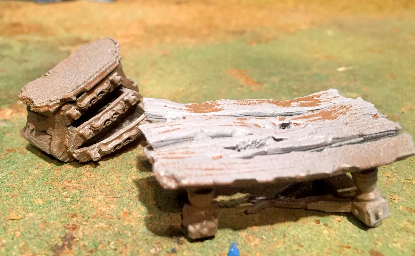 Rotten Gothic Furniture Set 2 - Scatter Terrain by GameScape3D - 3D Printed Terrain, Perfect for Wargames, Board Games, RPGs