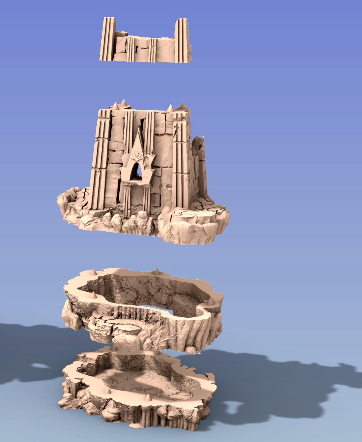 Dark Elf Tower Ruins by GameScape3D - 3D Printed Tabletop Terrain, Perfect for Wargames, Board Games, RPGs