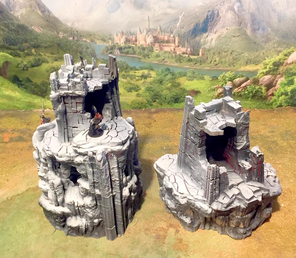Dark Elf Tower Ruins by GameScape3D - 3D Printed Tabletop Terrain, Perfect for Wargames, Board Games, RPGs