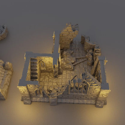 Ruined Small Church - Tabletop Terrain - 28 MM, Tabletop 3D Printed Terrain by MiniatureLand, Perfect for Wargaming and RPGs