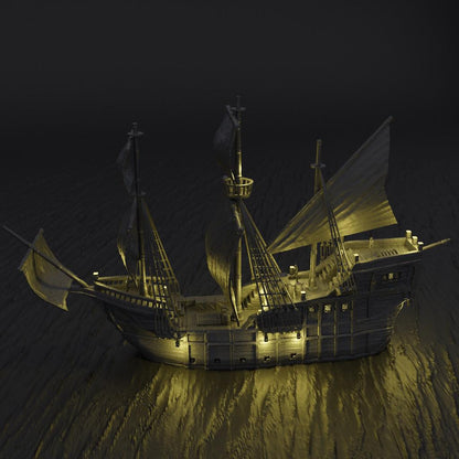 Merchant Ship - Tabletop Terrain - 28 MM, Tabletop 3D Printed Terrain by MiniatureLand, Perfect for Wargaming and RPGs