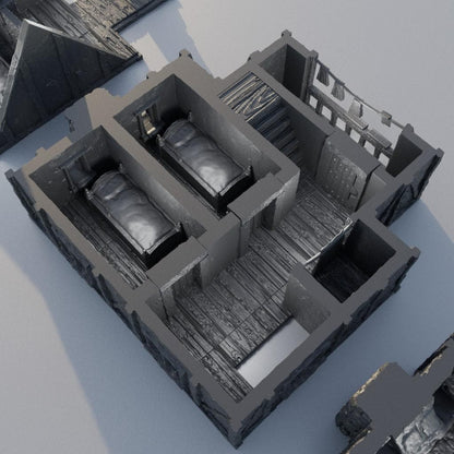 Village Brothel - Tabletop Terrain - 28 MM, Tabletop 3D Printed Terrain by MiniatureLand, Perfect for Wargaming and RPGs