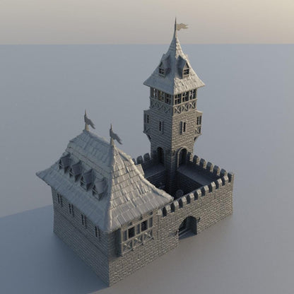 Medieval Guard House - Tabletop Terrain - 28 MM, Tabletop 3D Printed Terrain by MiniatureLand, Perfect for Wargaming and RPGs