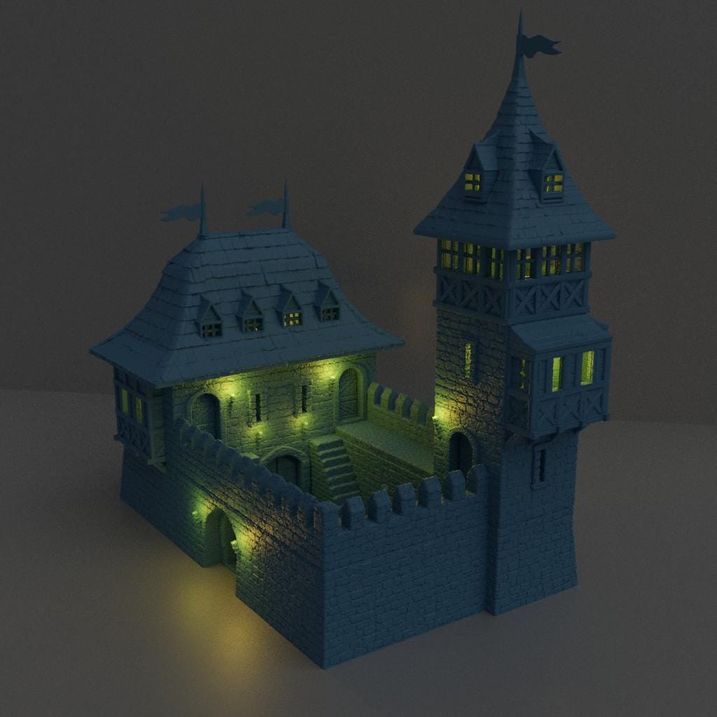 Medieval Guard House - Tabletop Terrain - 28 MM, Tabletop 3D Printed Terrain by MiniatureLand, Perfect for Wargaming and RPGs