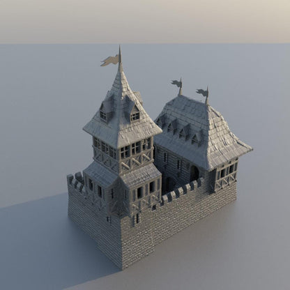 Medieval Guard House - Tabletop Terrain - 28 MM, Tabletop 3D Printed Terrain by MiniatureLand, Perfect for Wargaming and RPGs