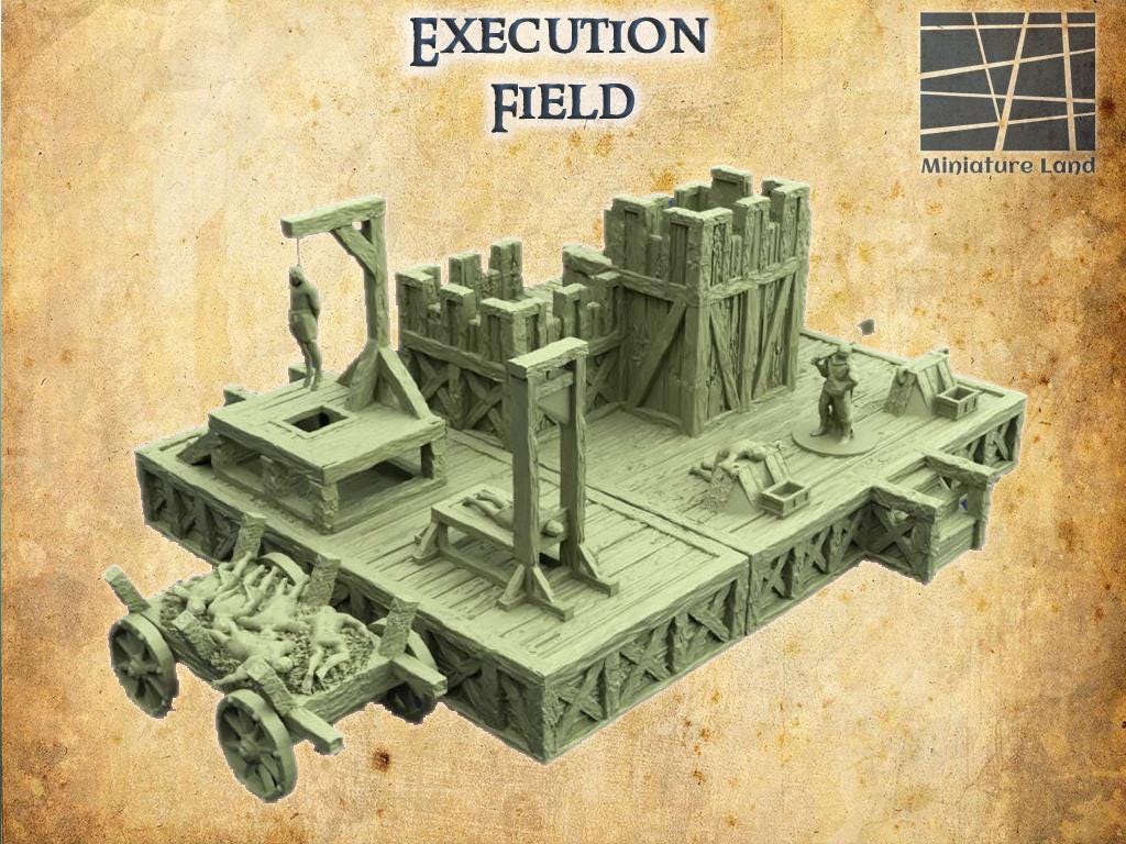 Execution Field - Tabletop Terrain - 28 MM, Tabletop 3D Printed Terrain by MiniatureLand, Perfect for Wargaming and RPGs
