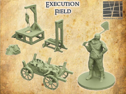 Execution Field - Tabletop Terrain - 28 MM, Tabletop 3D Printed Terrain by MiniatureLand, Perfect for Wargaming and RPGs