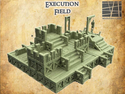 Execution Field - Tabletop Terrain - 28 MM, Tabletop 3D Printed Terrain by MiniatureLand, Perfect for Wargaming and RPGs