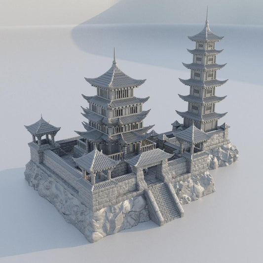 Samurai Temple - Tabletop Terrain - 28 MM, Tabletop 3D Printed Terrain by MiniatureLand, Perfect for Wargaming and RPGs