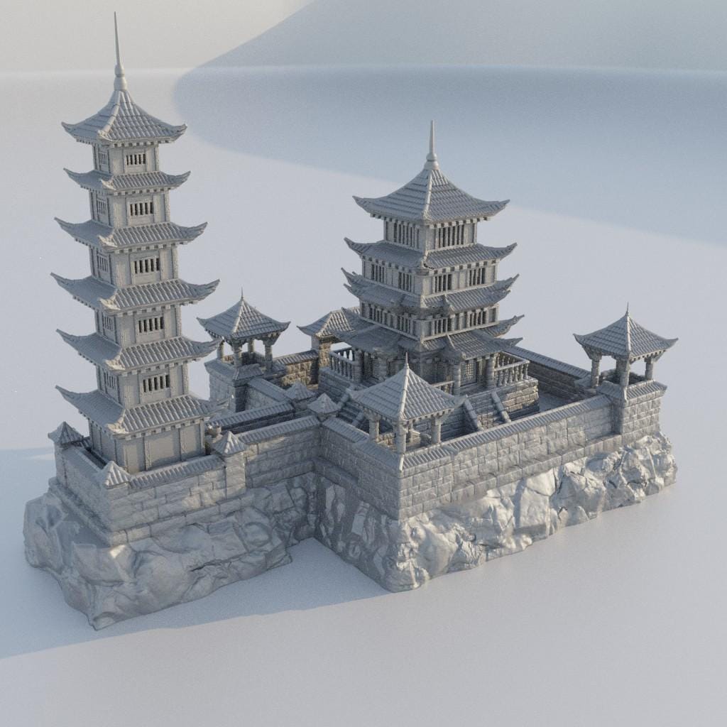 Samurai Temple - Tabletop Terrain - 28 MM, Tabletop 3D Printed Terrain by MiniatureLand, Perfect for Wargaming and RPGs