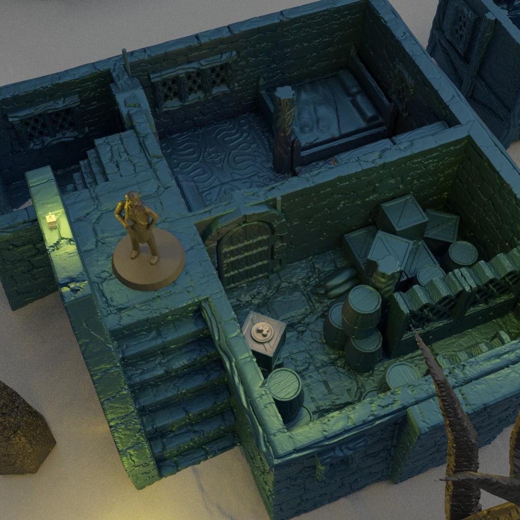 Old Forest Inn - Tabletop Terrain - 28 MM, Tabletop 3D Printed Terrain by MiniatureLand, Perfect for Wargaming and RPGs