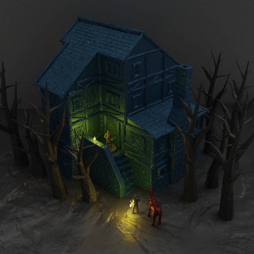 Old Forest Inn - Tabletop Terrain - 28 MM, Tabletop 3D Printed Terrain by MiniatureLand, Perfect for Wargaming and RPGs