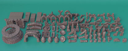 Ancient Ruins - Tabletop Terrain - 28 MM, Tabletop 3D Printed Terrain by MiniatureLand, Perfect for Wargaming and RPGs