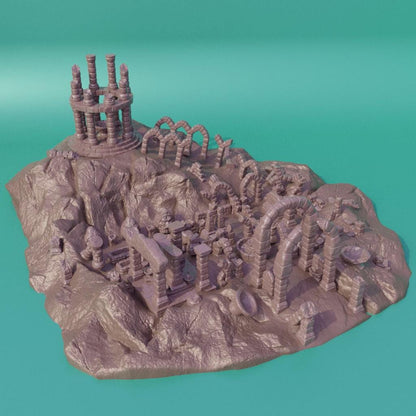 Ancient Ruins - Tabletop Terrain - 28 MM, Tabletop 3D Printed Terrain by MiniatureLand, Perfect for Wargaming and RPGs