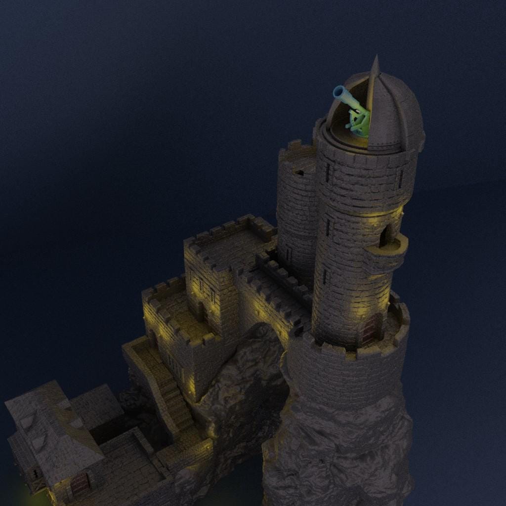 Medieval Observatory - Tabletop Terrain - 28 MM, Tabletop 3D Printed Terrain by MiniatureLand, Perfect for Wargaming and RPGs