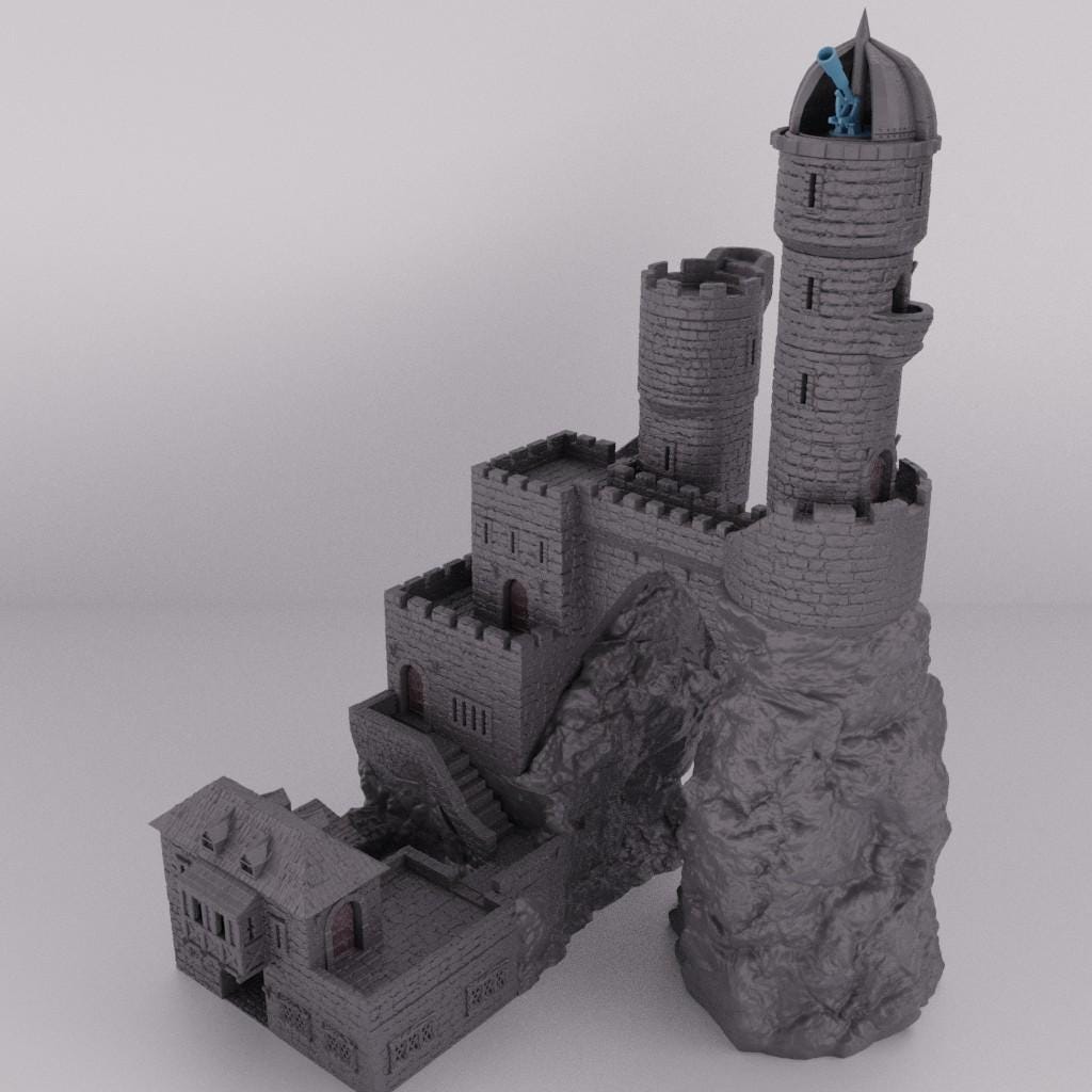 Medieval Observatory - Tabletop Terrain - 28 MM, Tabletop 3D Printed Terrain by MiniatureLand, Perfect for Wargaming and RPGs