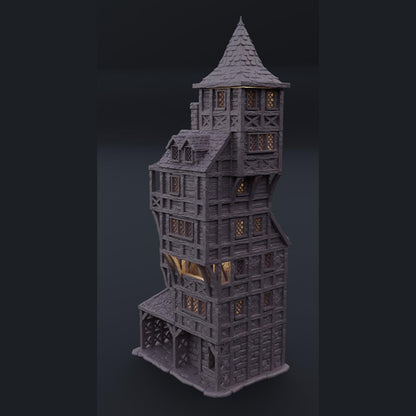 Medieval Long Building - Tabletop Terrain - 28 MM, Tabletop 3D Printed Terrain by MiniatureLand, Perfect for Wargaming and RPGs