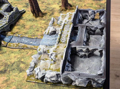 Waterfall Bridge - Tabletop Terrain - 28 MM, Tabletop 3D Printed Terrain by MiniatureLand, Perfect for Wargaming and RPGs